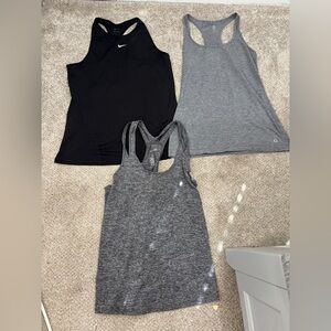 Lot of workout tanks small medium racerback grey black activewear Nike tank